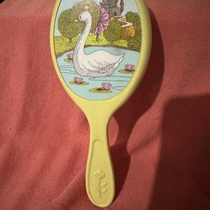 Vintage Avon Swan Yellow Brush with Flower Emblem on handle